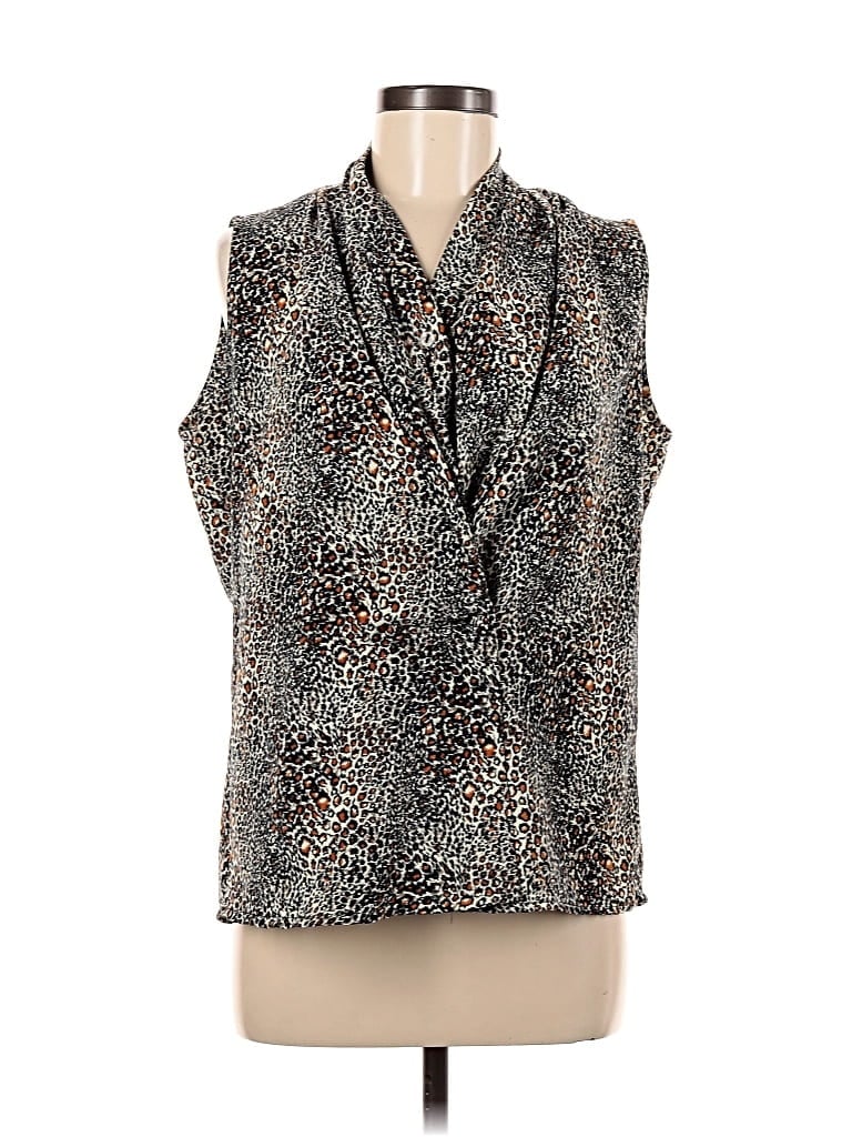Pre-owned Assorted Brands Sleeveless Blouse In Gray