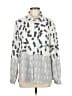 I. Madeline Animal Print Silver Long Sleeve Blouse Size M - photo 1