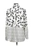 I. Madeline Animal Print Silver Long Sleeve Blouse Size M - photo 2