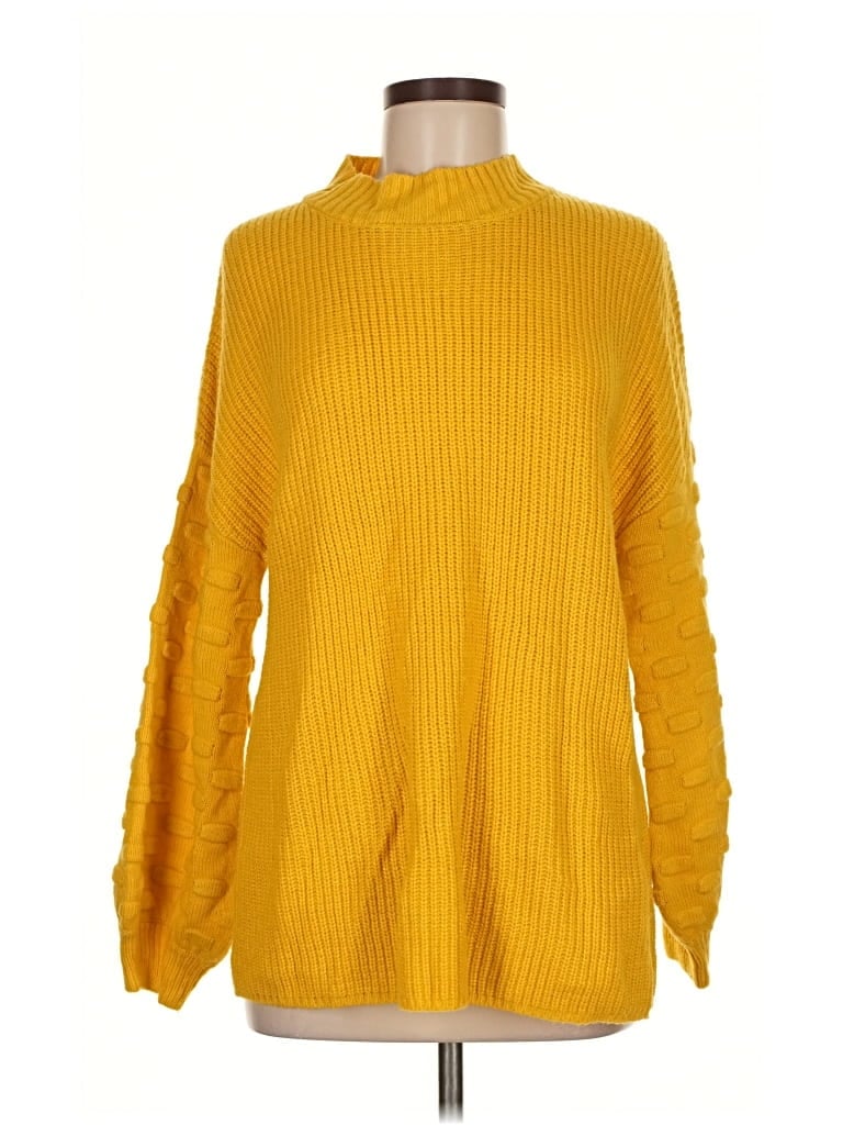 Pre-owned Unbranded Turtleneck Sweater In Yellow