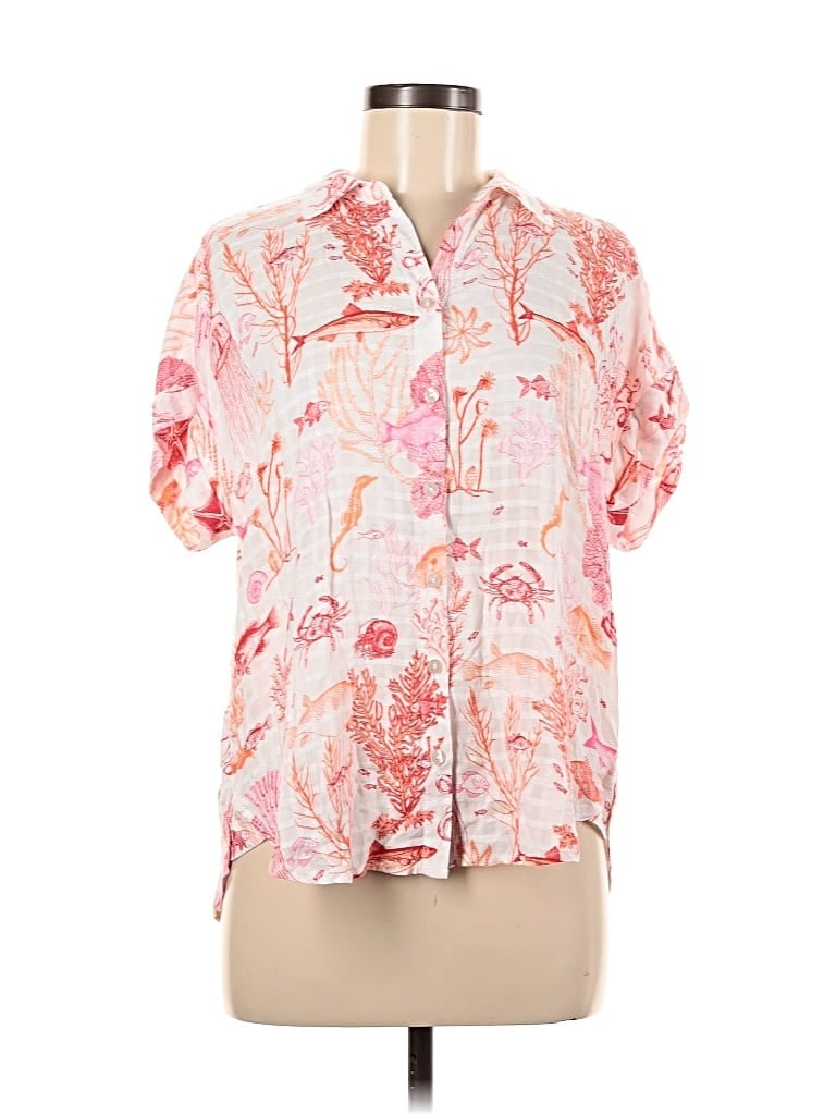 Pre-owned Jane And Delancey Short Sleeve Blouse In Pink