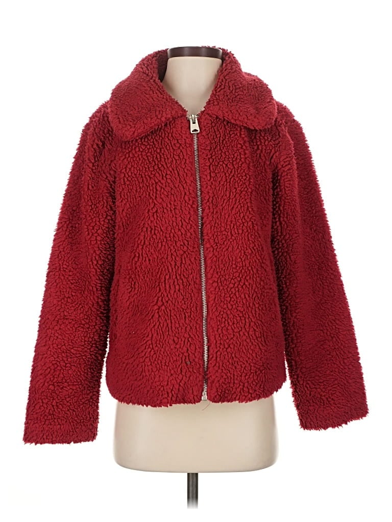 Pre-owned Bdg Faux Fur Jacket In Red