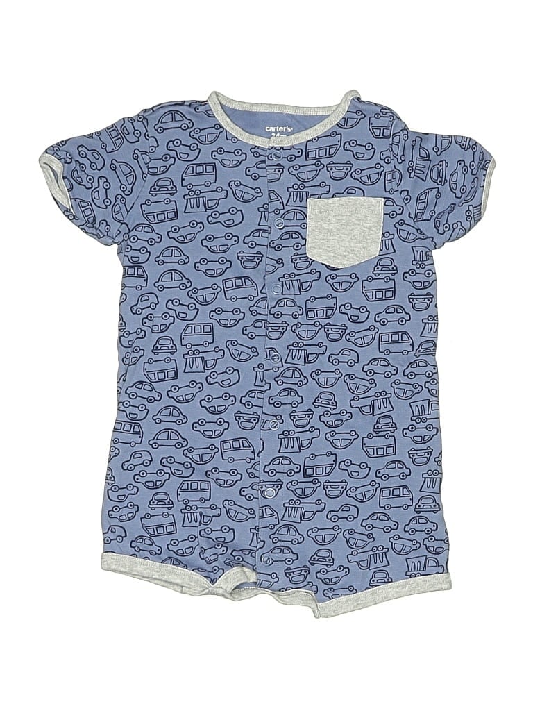 Pre-owned Carter's Kids' Short Sleeve Onesie In Blue