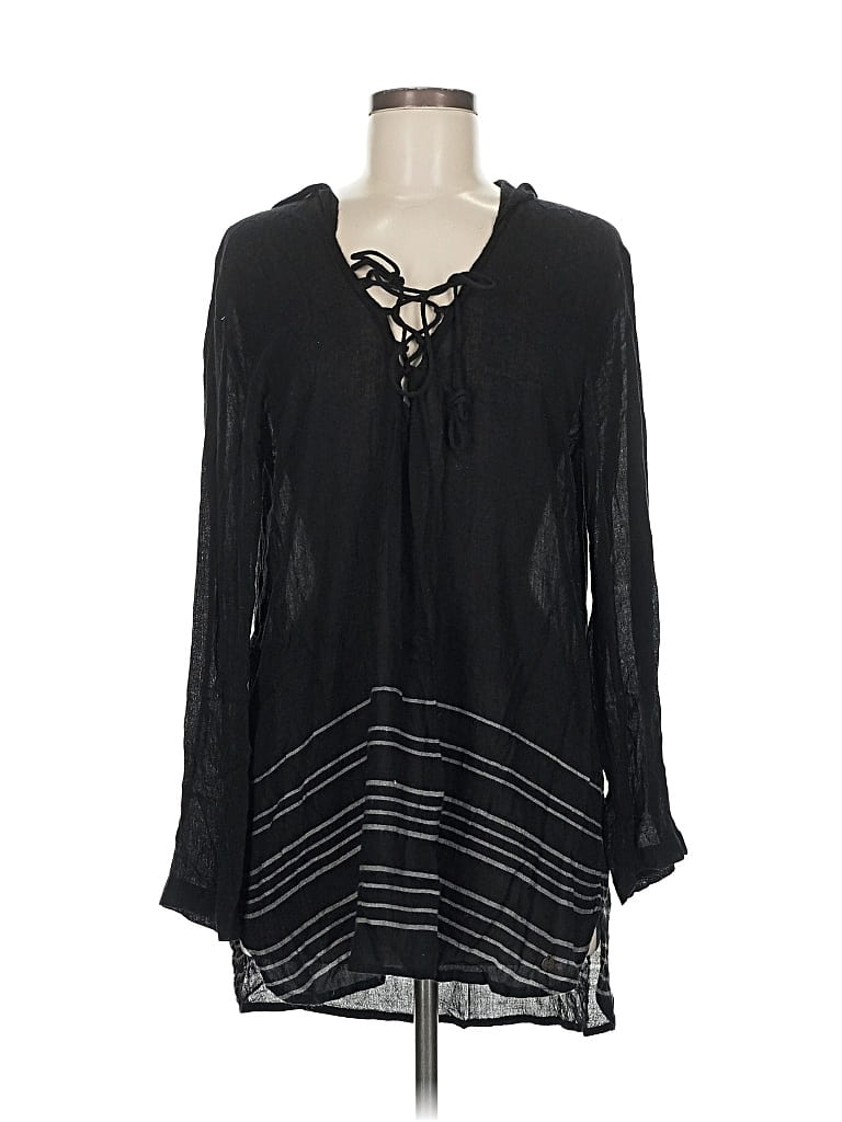 Pre-owned Billabong Long Sleeve Blouse In Black