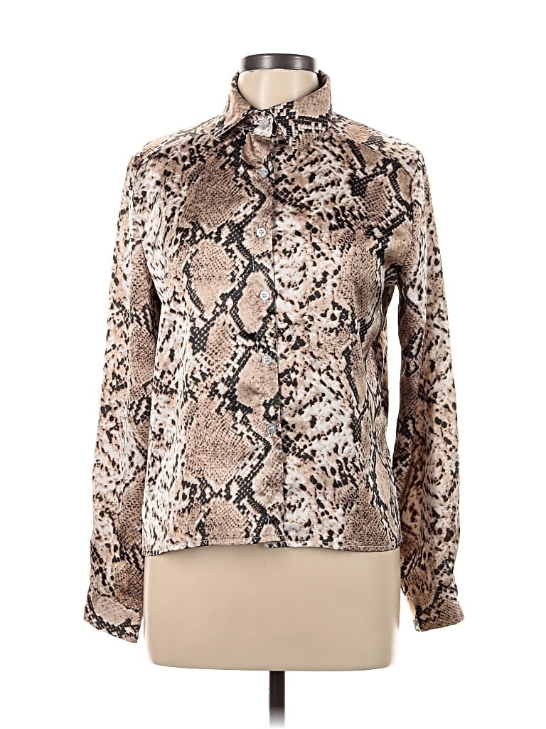 Pre-owned Unbranded Long Sleeve Blouse In Brown