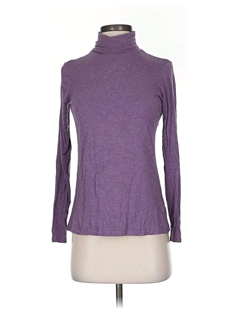 Pre-owned Tahari Long Sleeve Turtleneck In Purple
