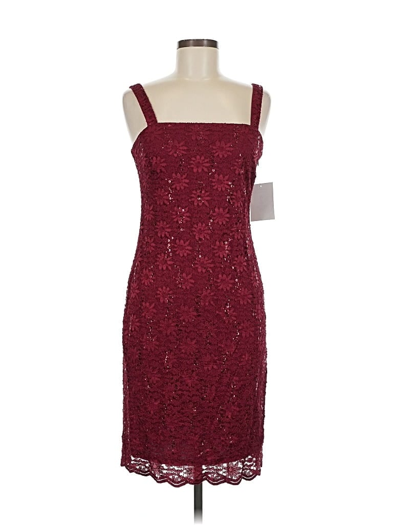 R & M Richards Cocktail Dress In Burgundy