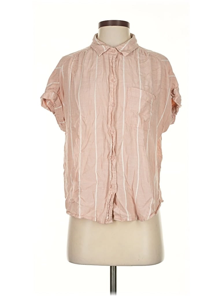 Pre-owned American Eagle Outfitters Short Sleeve Blouse In Pink