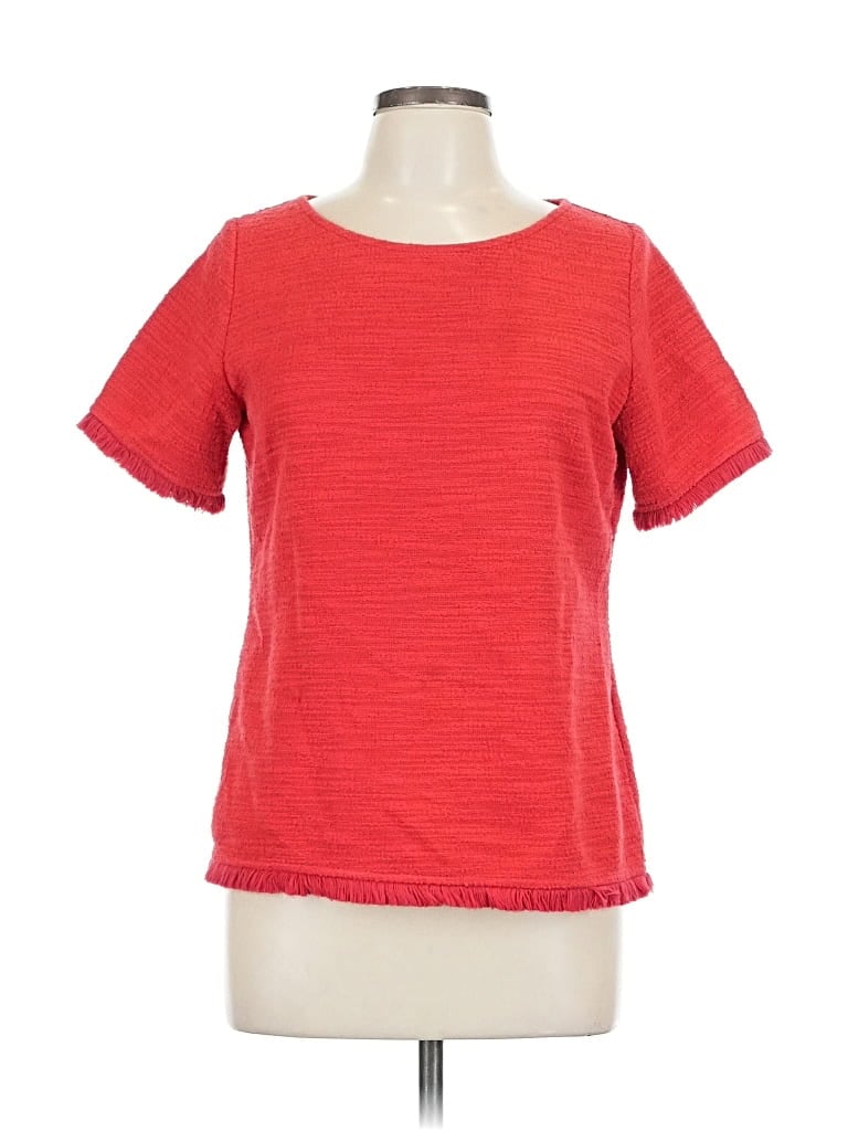 Pre-owned Sara Campbell Short Sleeve Top Red Scoop Neck Tops
