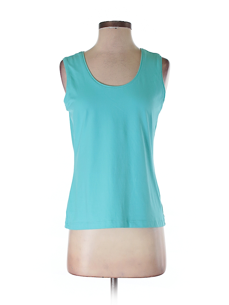 Peck & Peck Solid Blue Tank Top Size M - 75% off | thredUP
