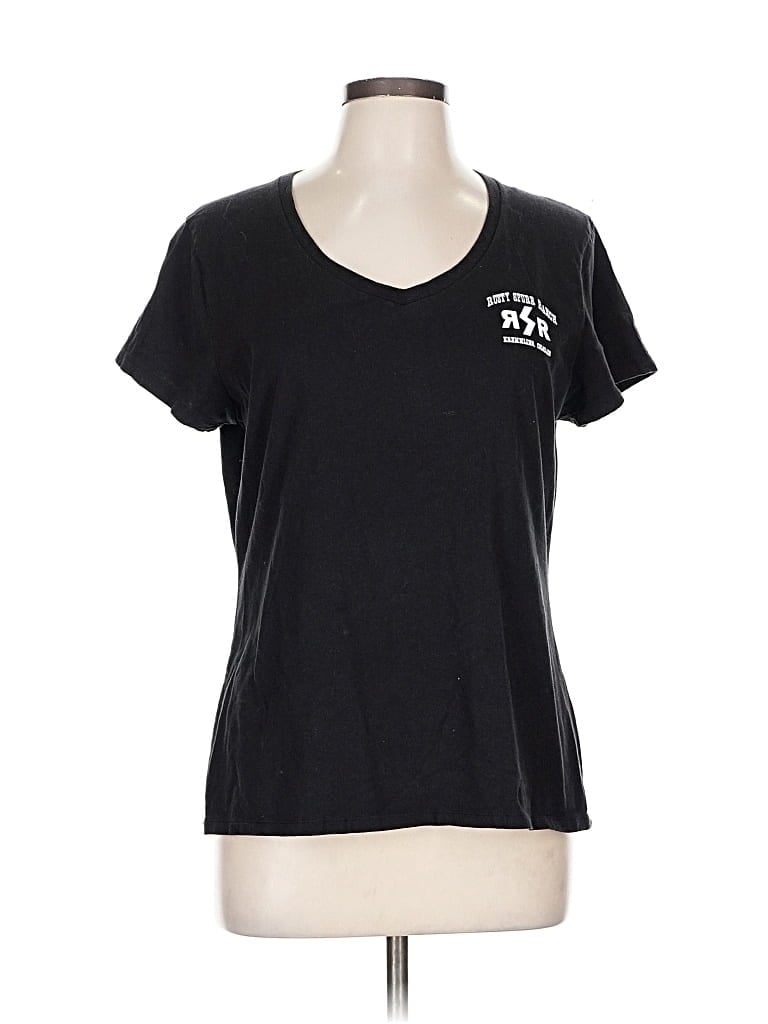 Pre-owned Hanes Short Sleeve T-shirt In Black