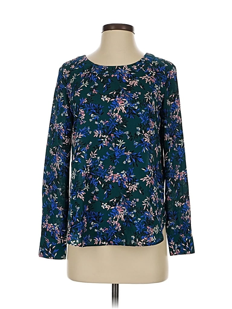 Pre-owned Banana Republic Long Sleeve Blouse In Blue