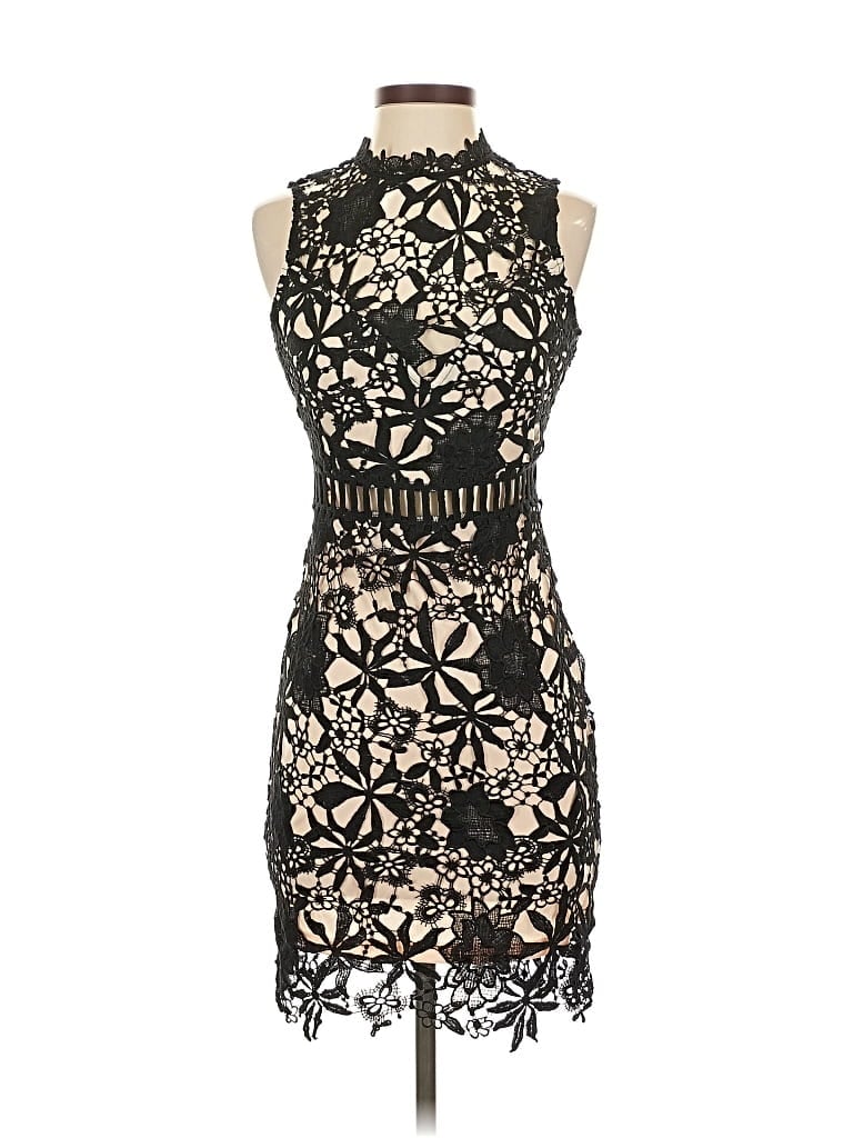 Pre-owned Main Strip Cocktail Dress In Black