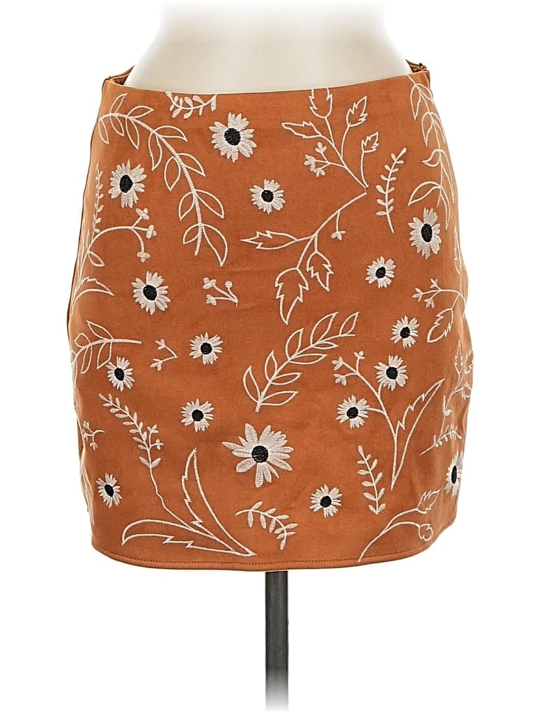Blue Rain Casual Skirt In Orange