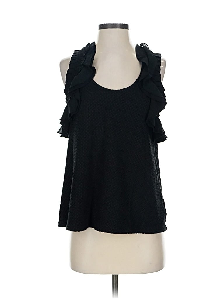 Pre-owned Deletta Sleeveless Top Black Cold Shoulder Neckline Tops