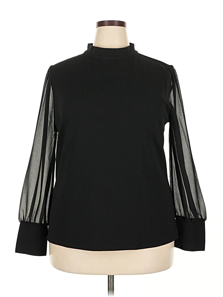 Pre-owned Ann Taylor Long Sleeve Blouse In Black