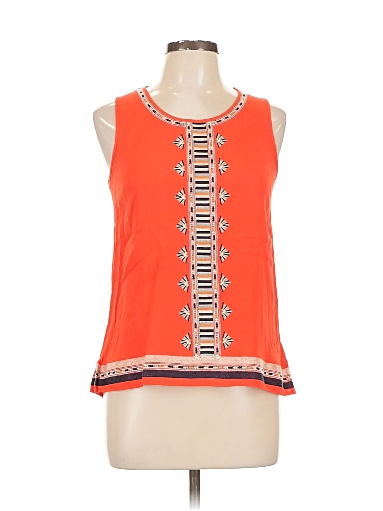 Pre-owned Thml Tank Top Orange Halter Neckline Tops