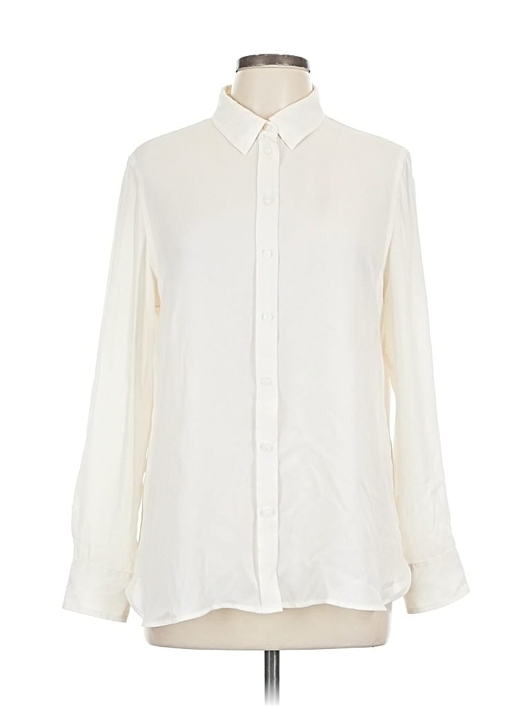 Pre-owned Banana Republic Long Sleeve Blouse In White