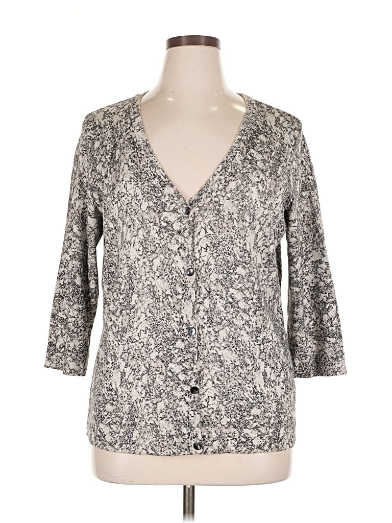 Pre-owned Additions By Chico's Cardigan Sweater In Gray