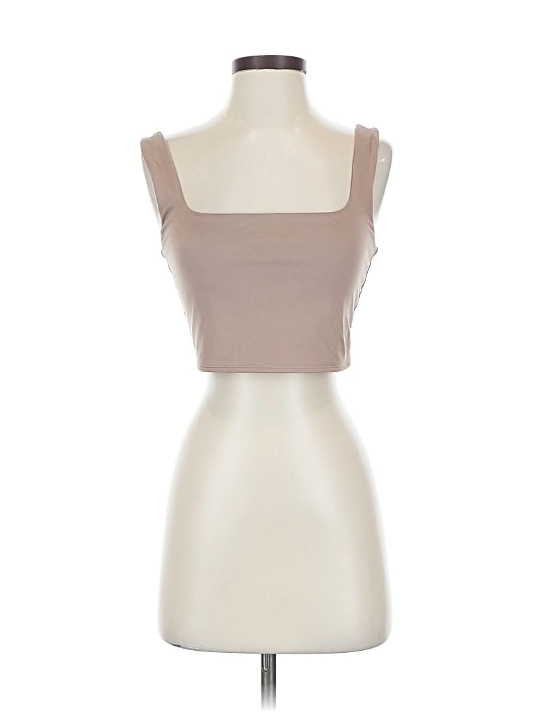 Pre-owned Reformation Tube Top Tan Square Neckline Tops In Brown