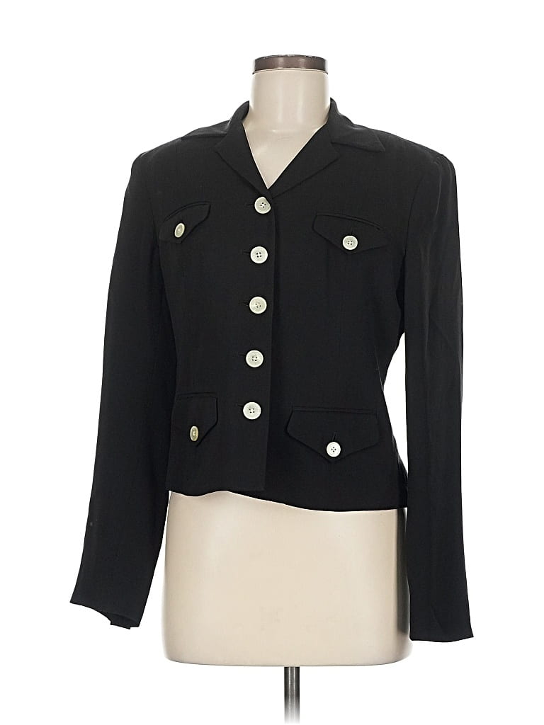 Pre-owned Polo Ralph Lauren Silk Blazer Jacket In Black