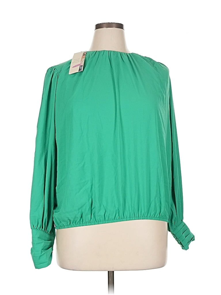 Pre-owned Dokotoo Long Sleeve Blouse In Green