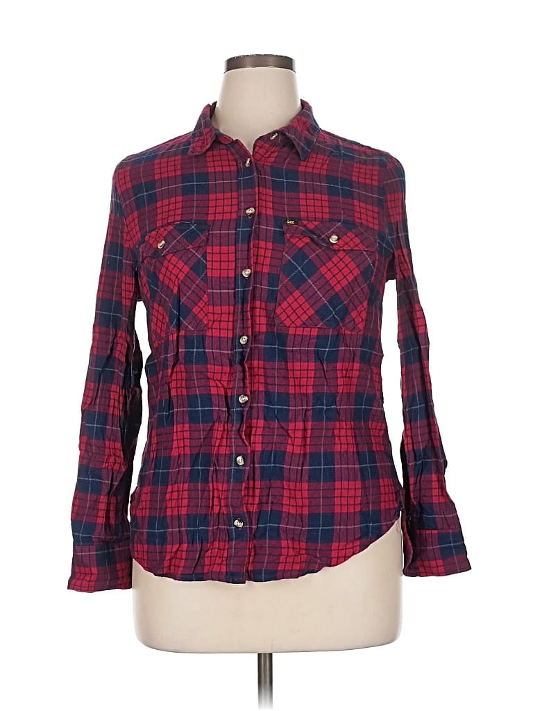 Pre-owned Lee Long Sve Button Down Shirt In Red
