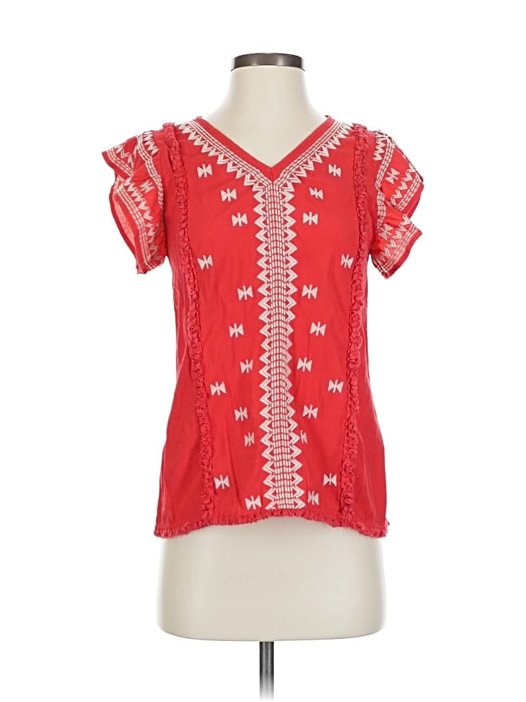 Pre-owned Thml Short Sleeve Blouse In Red