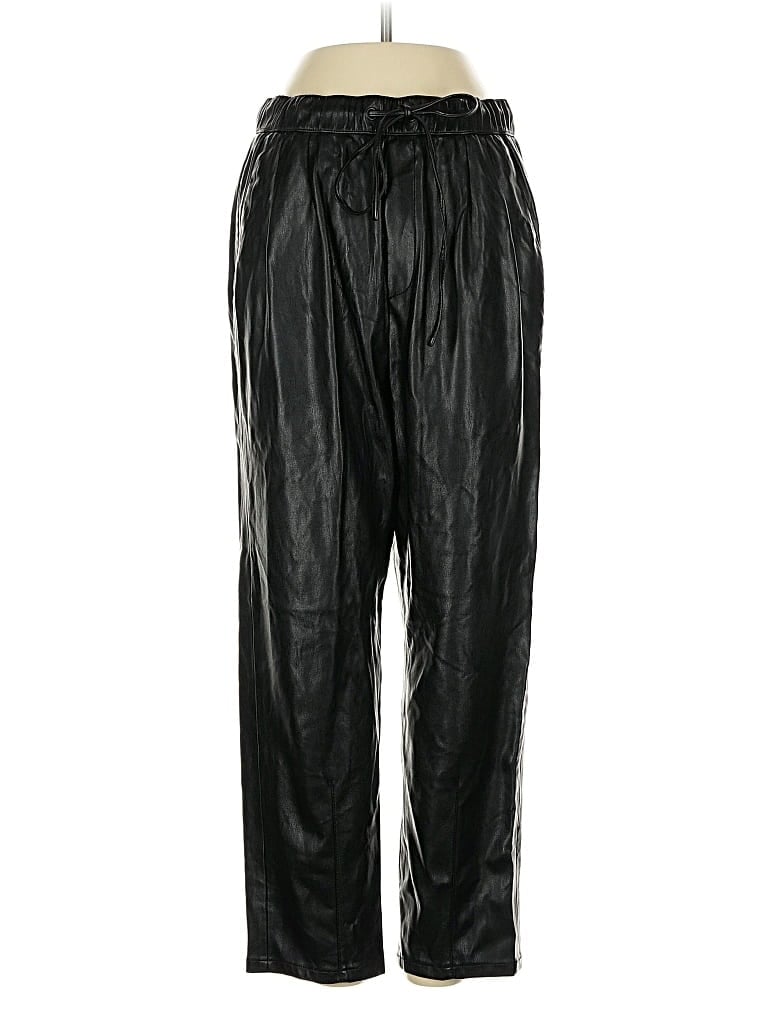 Pre-owned Zara Faux Leather Pants In Black