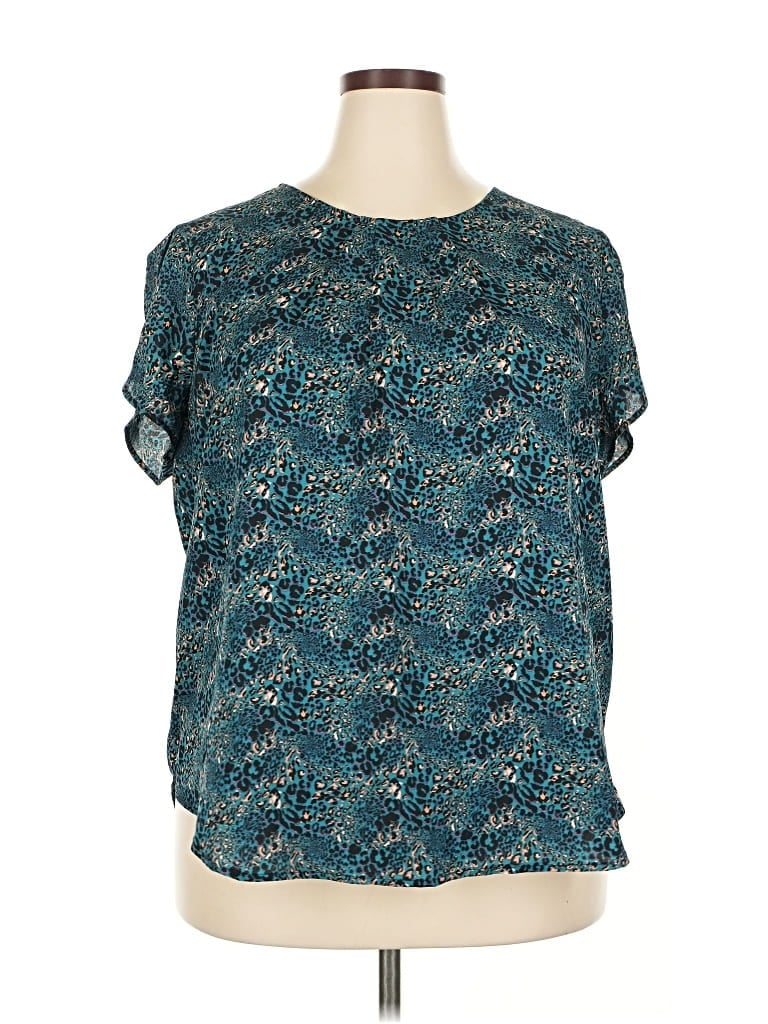 Pre-owned Dokotoo Short Sleeve Blouse In Blue