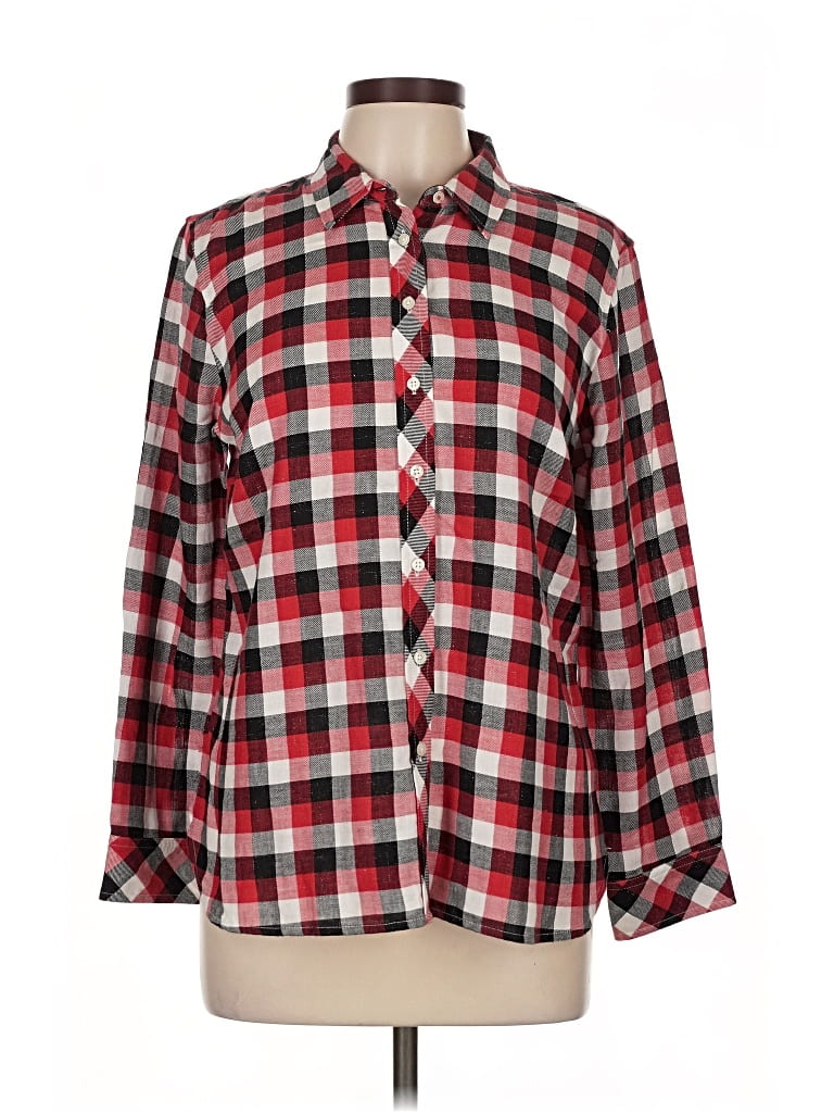Pre-owned Talbots Long Sleeve Button Down Shirt In Red