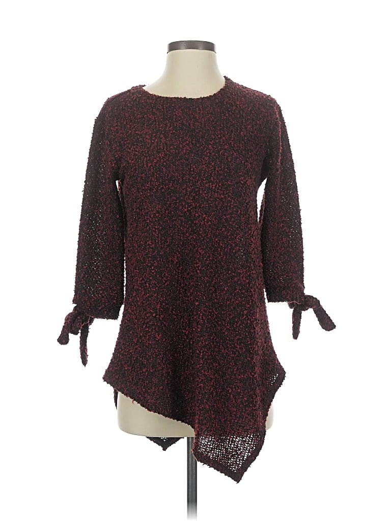 Pre-owned Vince Camuto 3/4 Sleeve Top Burgundy Boatneck Tops