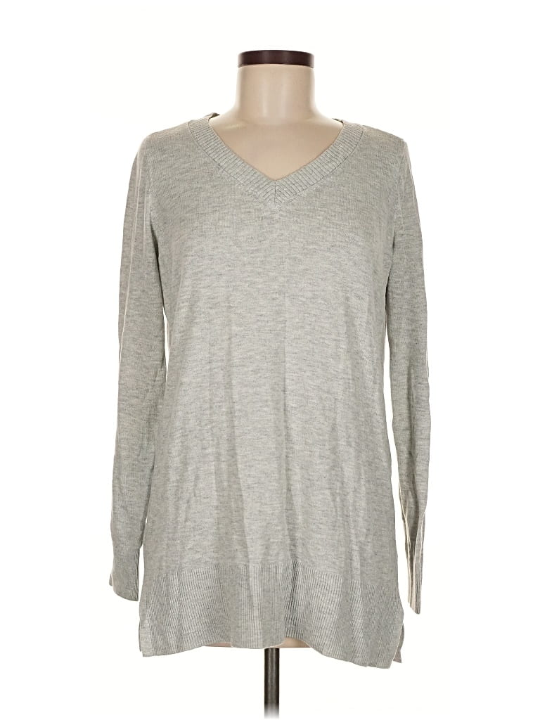 Pre-owned Ann Taylor Loft Pullover Sweater In Silver