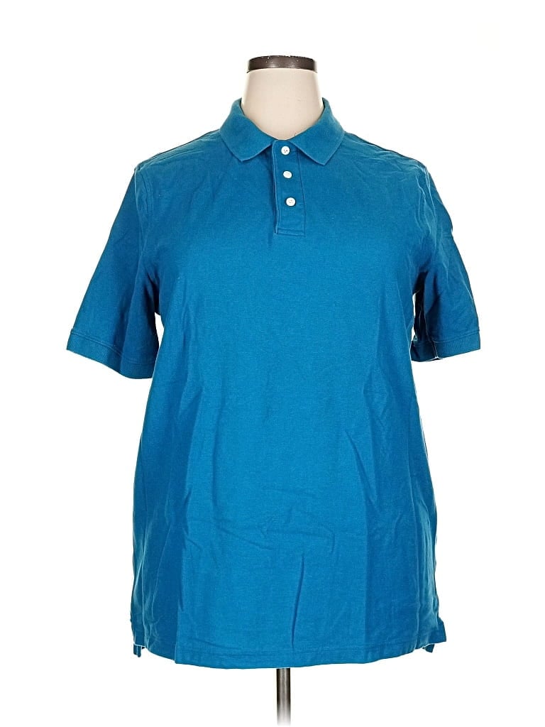 Pre-owned Croft & Barrow Short Sleeve Top Blue Collared Neckline Tops