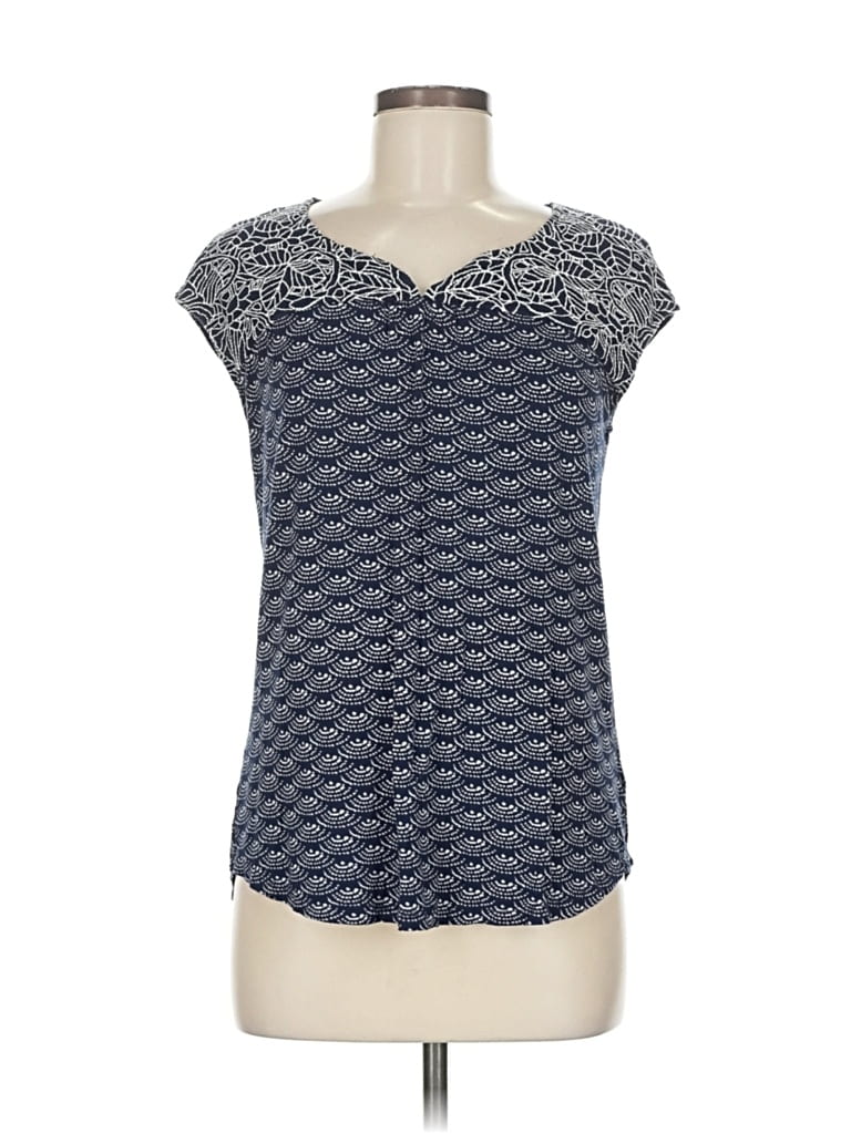 Pre-owned Skies Are Blue Short Sleeve Top Blue Scoop Neck Tops