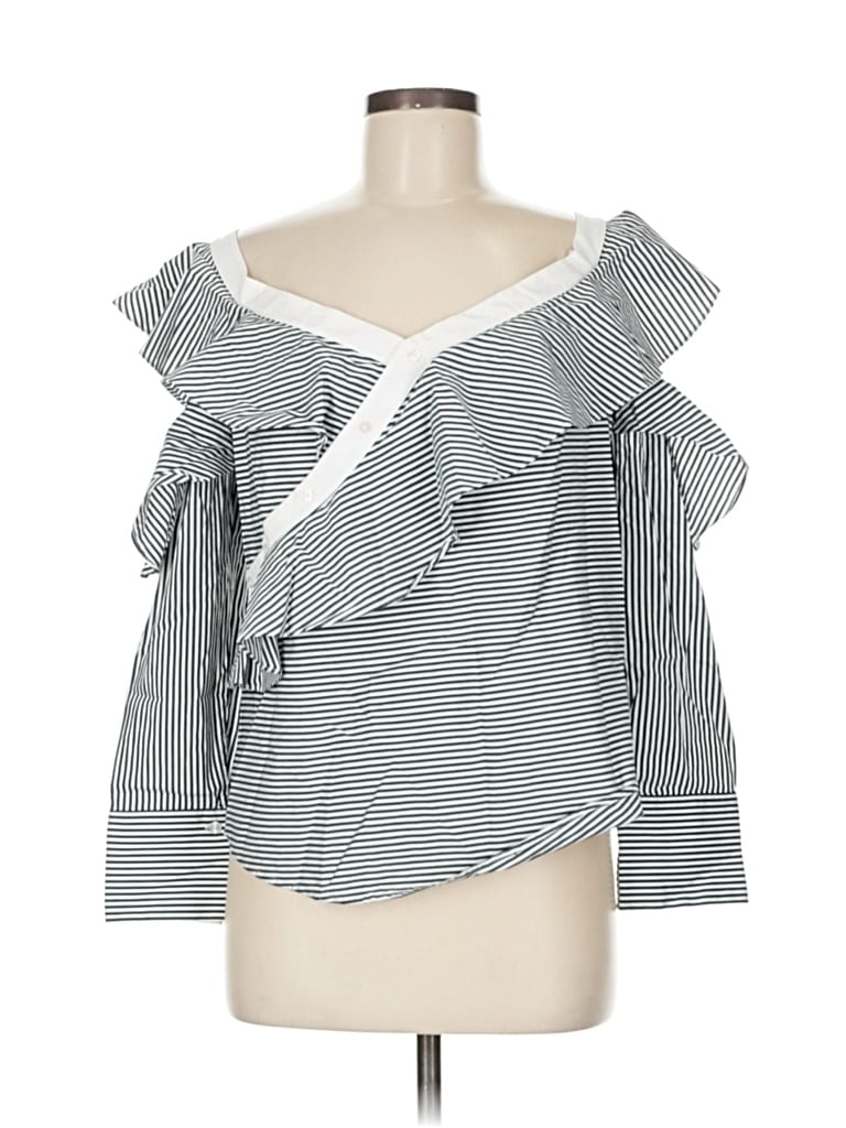 Pre-owned Laundry By Shelli Segal 3/4 Sleeve Blouse In Gray