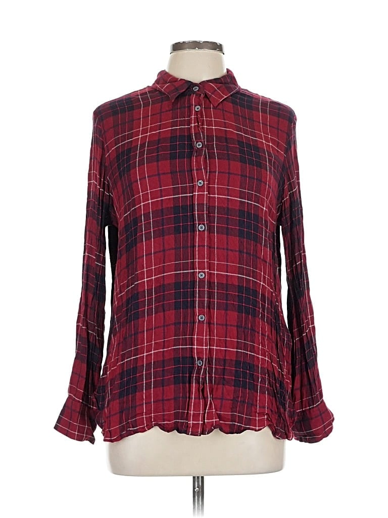 Pre-owned Banana Republic Long Sleeve Button Down Shirt In Red