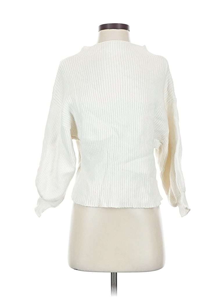 Pre-owned Line & Dot Turtleneck Sweater In White