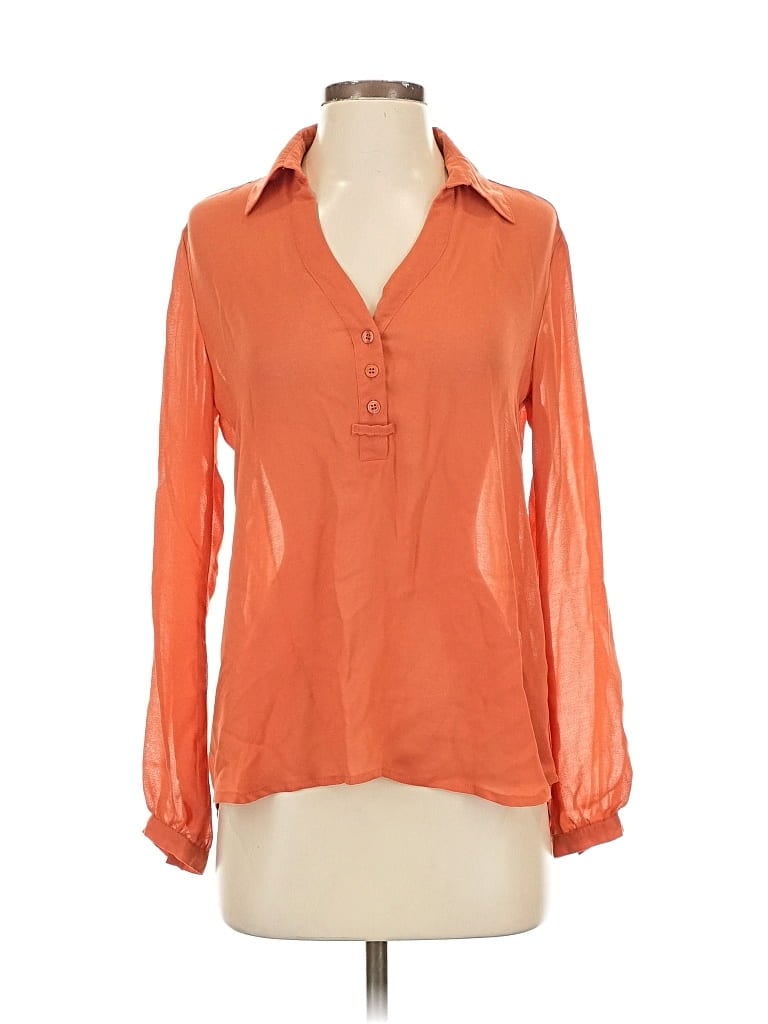 Pre-owned Adriano Goldschmied Long Sleeve Blouse In Orange