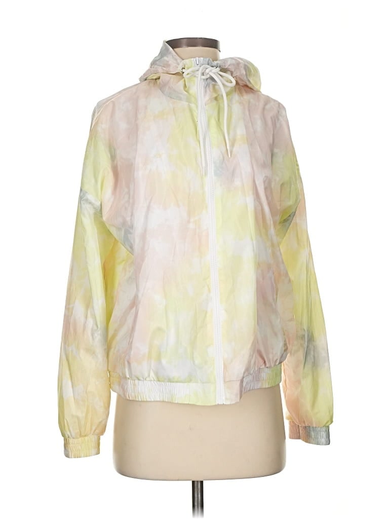 Pre-owned Pink Rose Windbreaker Jacket In Gold