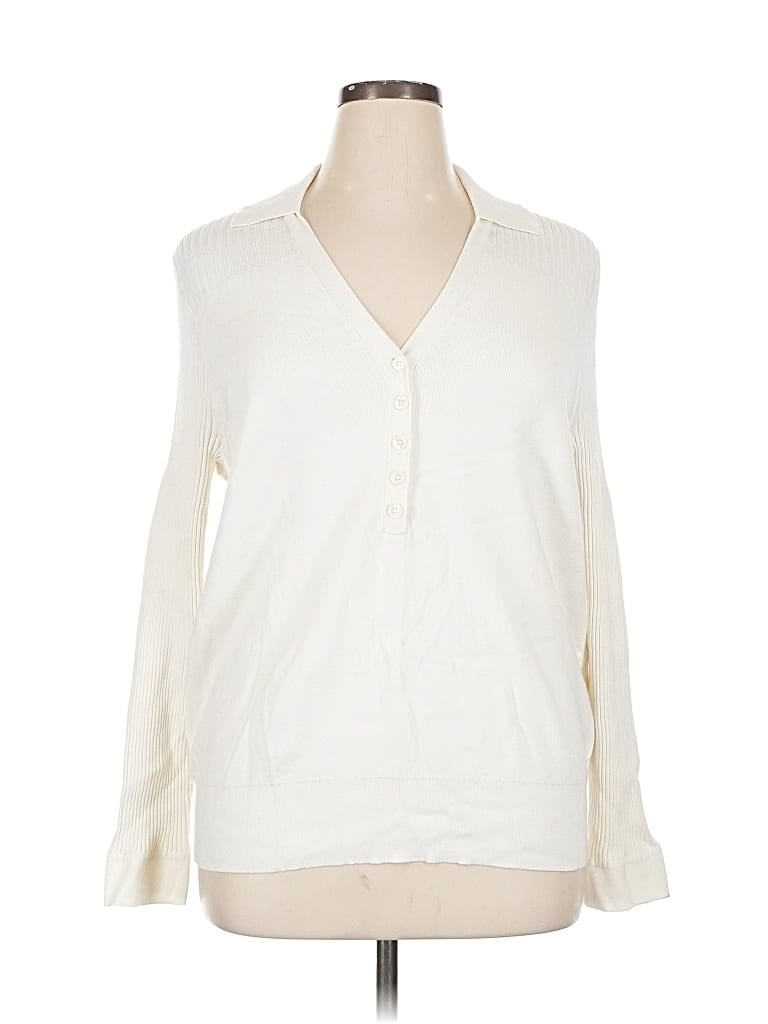 Pre-owned Banana Republic Factory Store Cardigan Sweater In White