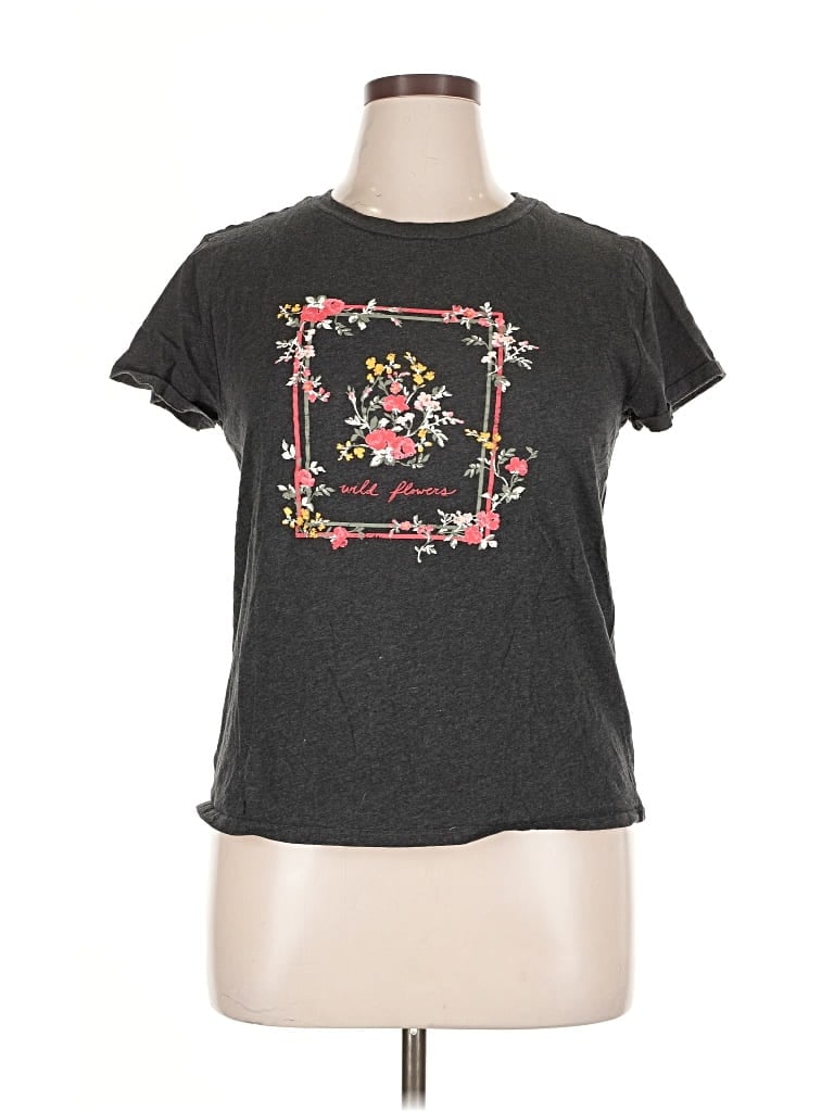 Pre-owned Ann Taylor Loft Outlet Short Sleeve T-shirt In Gray