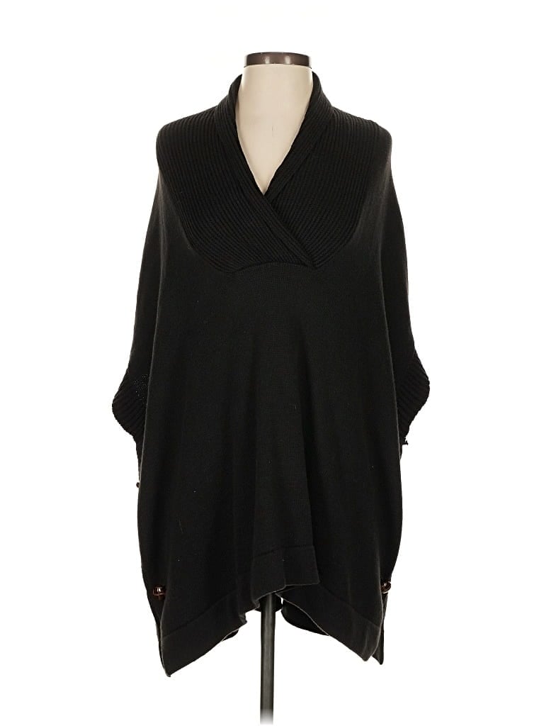 Pre-owned Olivia Sky Poncho In Black