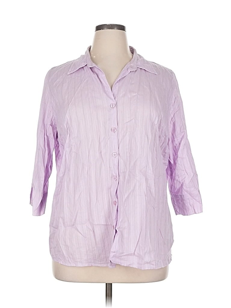 Pre-owned Sonoma Life + Style 3/4 Sleeve Button Down Shirt In Purple