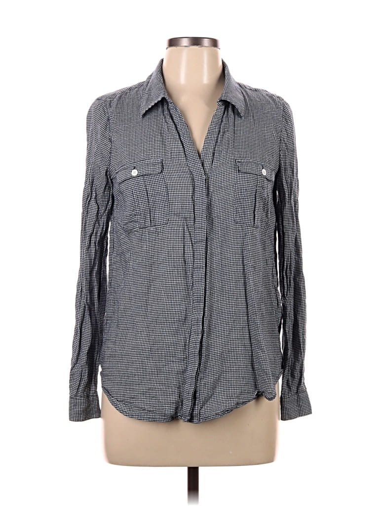 Pre-owned Joie Long Sleeve Button Down Shirt In Gray