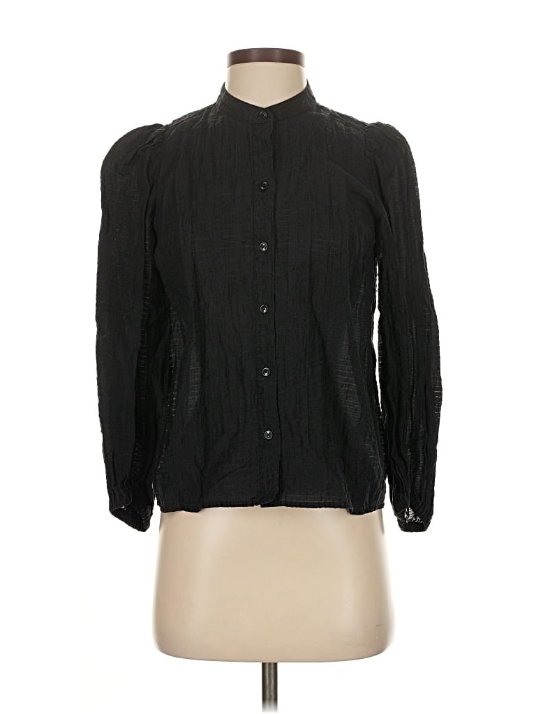 Pre-owned Banana Republic Factory Store 3/4 Sleeve Button Down Shirt In Black