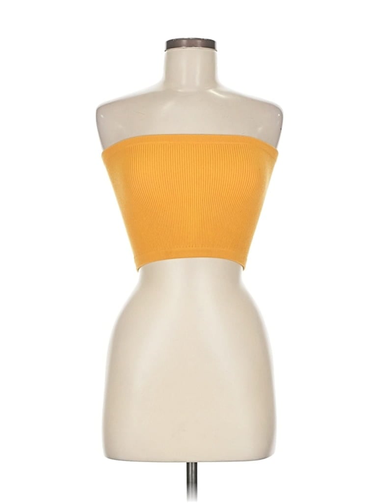 Pre-owned Cotton On Tube Top Yellow Strapless Neckline Tops