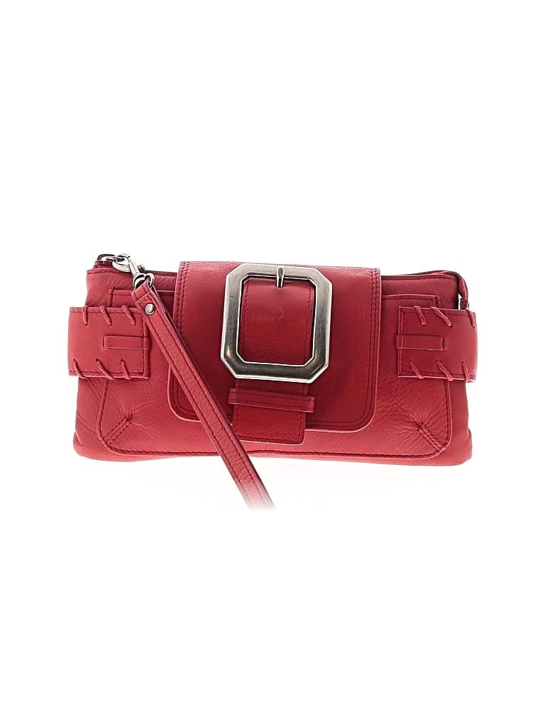 Pre-owned Unbranded Leather Wristlet In Red
