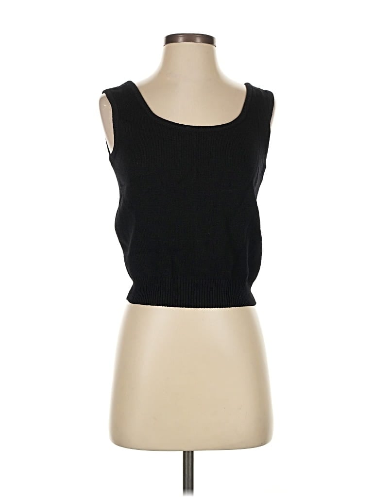 Pre-owned St John Sweater Vest In Black
