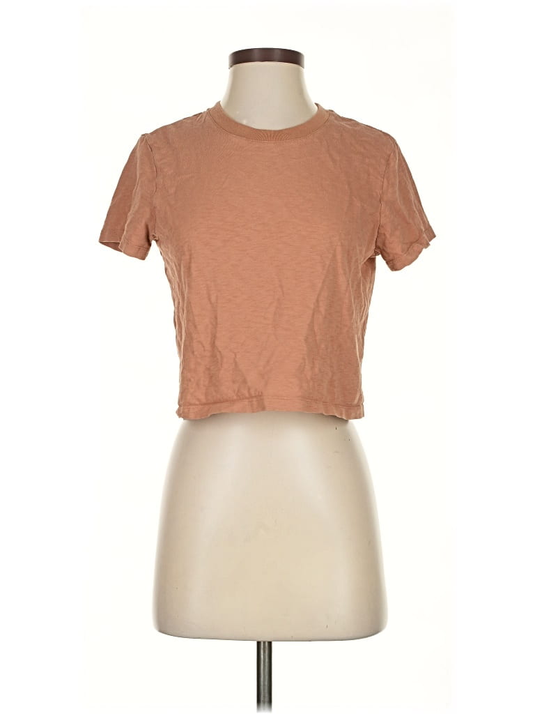 Pre-owned Uniqlo Short Sleeve T-shirt In Brown